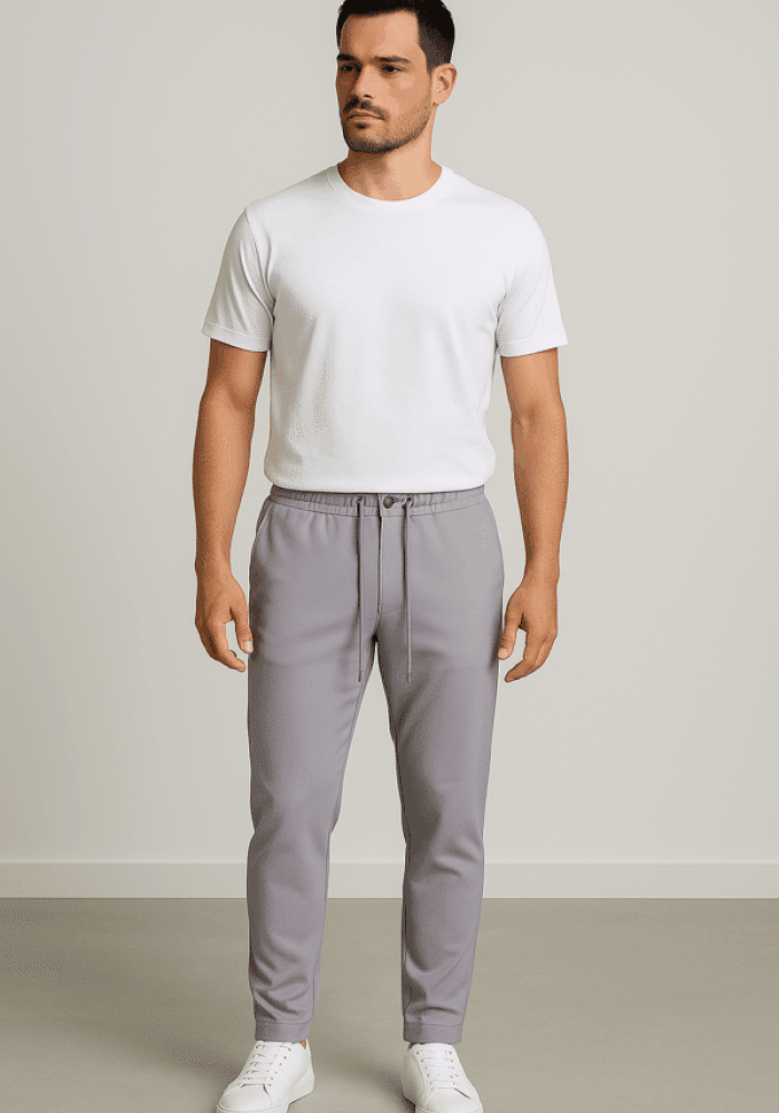 Parlak Gri Bel Lastikli Jogger 3005 Parlak Gri Bel Lastikli Jogger 3005