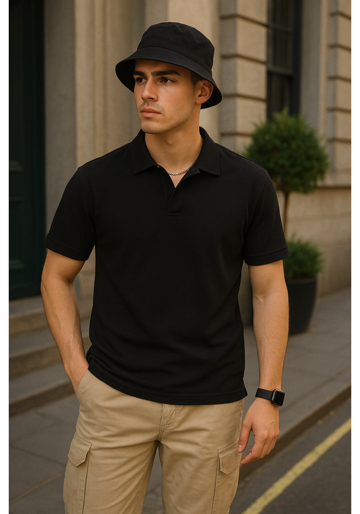 Siyah Polo Yaka T-shirt 4038 Siyah Polo Yaka T-shirt 4038