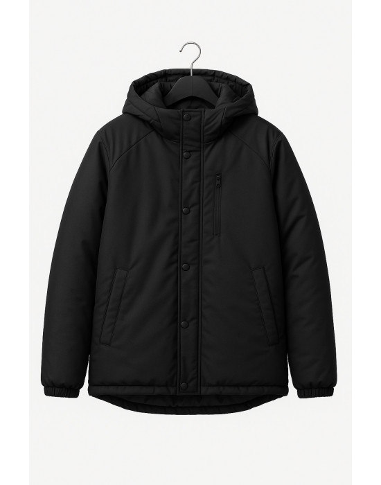 SİYAH KAPÜŞONLU ŞİŞME MONT