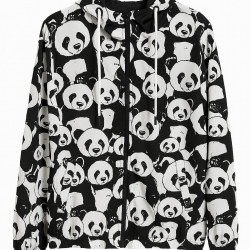 SİYAH PANDA DESENLİ YAĞMURLUK