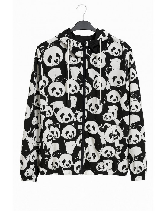 SİYAH PANDA DESENLİ YAĞMURLUK