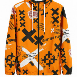 TURUNCU DESENLİ YAĞMURLUK