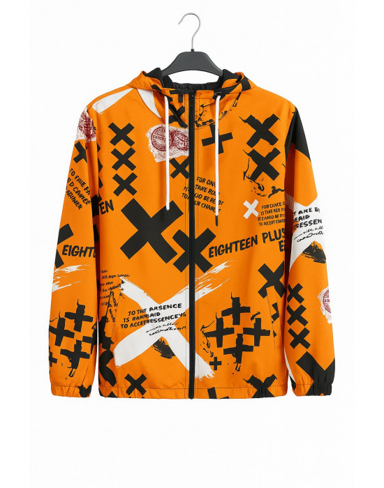 TURUNCU DESENLİ YAĞMURLUK