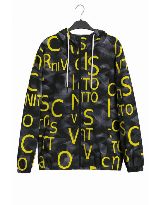 SARI SİYAH DESENLİ YAĞMURLUK