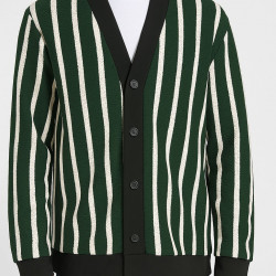 YEŞİL BEYAZ ÇİZGİLİ HIRKA