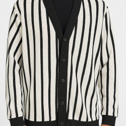 SİYAH BEYAZ ÇİZGİLİ HIRKA