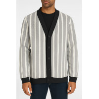 GRİ BEYAZ ÇİZGİLİ HIRKA