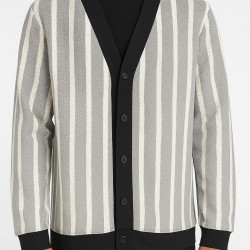 GRİ BEYAZ ÇİZGİLİ HIRKA