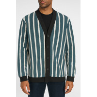 TURKUAZ BEYAZ ÇİZGİLİ HIRKA