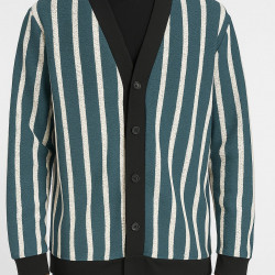 TURKUAZ BEYAZ ÇİZGİLİ HIRKA