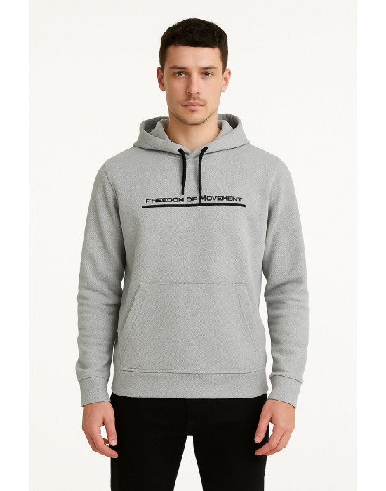 GRİ FREEDOM KAPÜŞONLU SWEATSHİRT