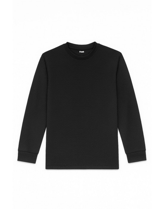 SİYAH DESENLİ SWEATSHİRT