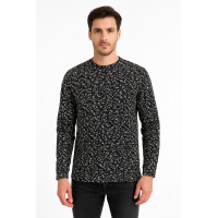 SİYAH BEYAZ DESENLİ SWEATSHİRT