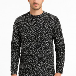 SİYAH BEYAZ DESENLİ SWEATSHİRT