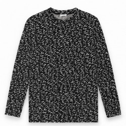 SİYAH BEYAZ DESENLİ SWEATSHİRT