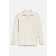 KREM POLO YAKA SWEATSHİRT