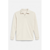 KREM POLO YAKA SWEATSHİRT