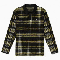 YEŞİL SİYAH ÇİZGİLİ POLO YAKA SWEATSHİRT