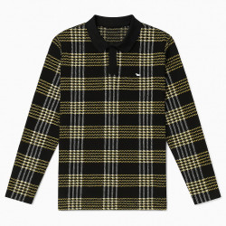 YEŞİL SİYAH ÇİZGİLİ POLO YAKA SWEATSHİRT