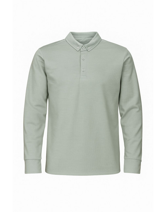 YEŞİL POLO YAKA SWEATSHİRT