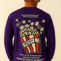 MOR POPCORN BASKILI SWEATSHİRT