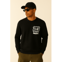 SİYAH CLOT BASKILI SWEATSHİRT