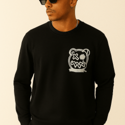 SİYAH CLOT BASKILI SWEATSHİRT