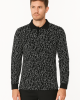 SİYAH POLO YAKA ÇİZGİLİ SWEATSHİRT