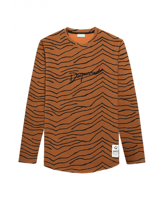 KAHVERENGİ ÇİZGİLİ SWEATSHİRT