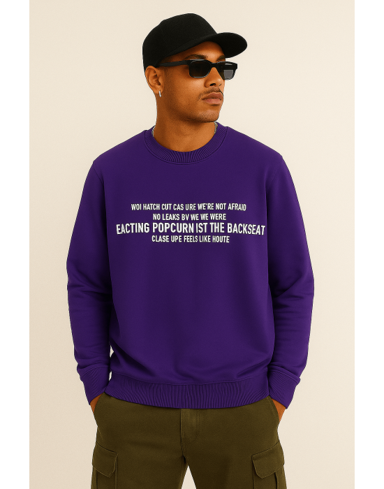 MOR POPCORN BASKILI SWEATSHİRT