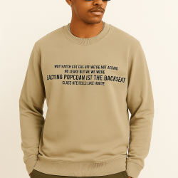 GRİ POPCORN BASKILI SWEATSHİRT