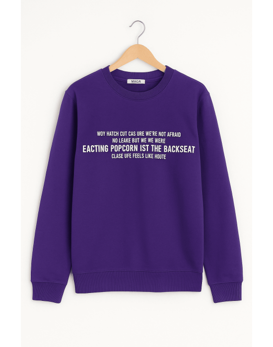 MOR POPCORN BASKILI SWEATSHİRT