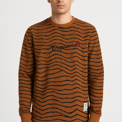 KAHVERENGİ ÇİZGİLİ SWEATSHİRT