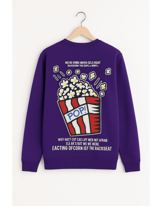 MOR POPCORN BASKILI SWEATSHİRT
