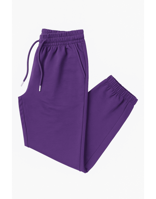 Mor Paça Lastikli Eşofman Altı 