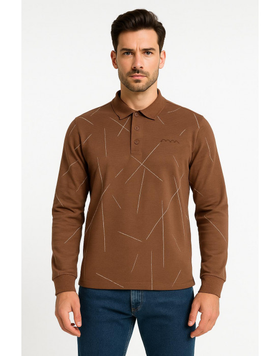 KAHVERENGİ ÇİZGİLİ SWEATSHİRT