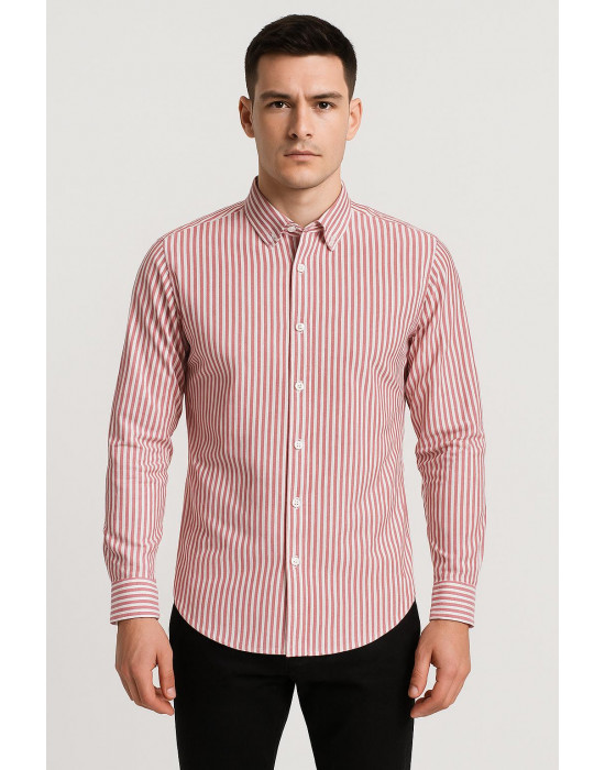 PEMBE ÇİZGİLİ GÖMLEK  