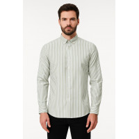 YEŞİL ÇİZGİLİ GÖMLEK  