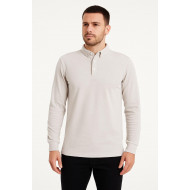 GRİ POLO YAKA SWEATSHİRT 
