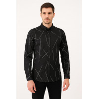 SİYAH ÇİZGİLİ GÖMLEK 