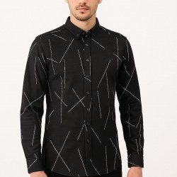 SİYAH ÇİZGİLİ GÖMLEK 