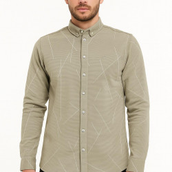 BEJ ÇİZGİLİ GÖMLEK 