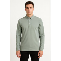 YEŞİL POLO YAKA SWEATSHİRT 