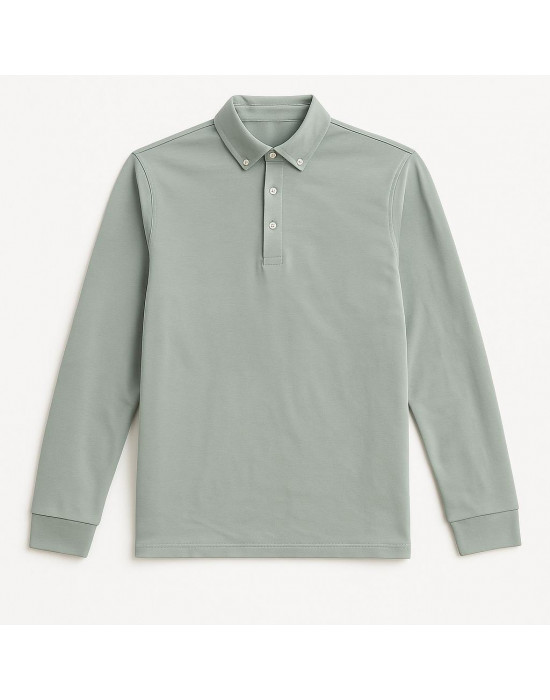 YEŞİL POLO YAKA SWEATSHİRT 