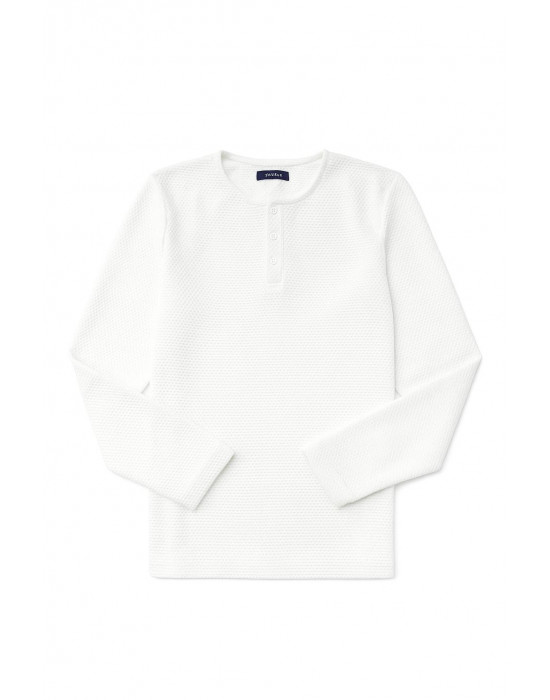 BEYAZ POLO YAKA SWEATSHİRT 