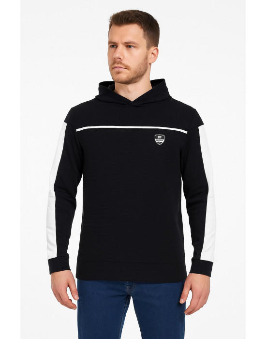 SİYAH KAPÜŞONLU SWEATSHİRT 