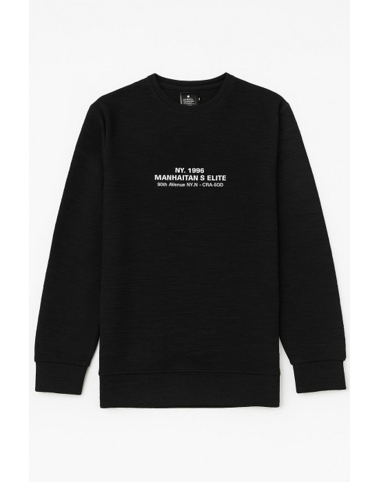 SİYAH BASKILI SWEATSHİRT 