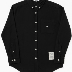 SİYAH BEYAZ DÜĞME DETAYLI GÖMLEK