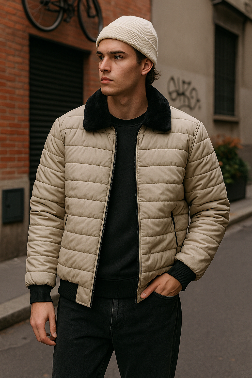 Krem Şişme Mont 3020