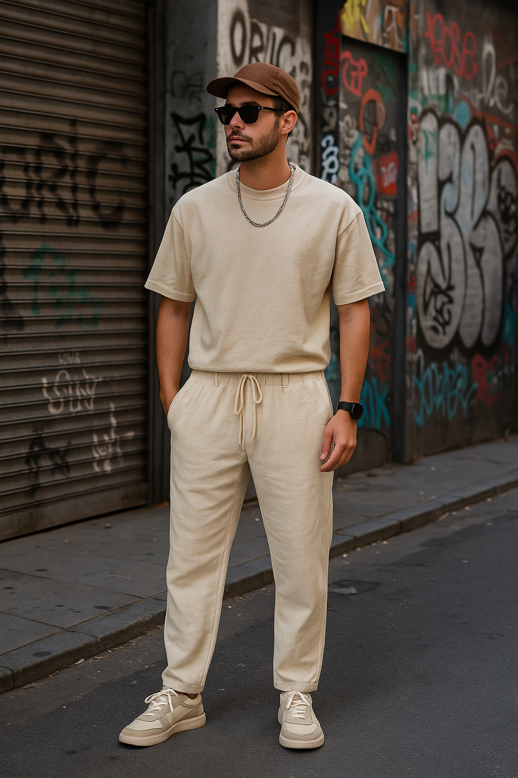 Bej Keten Pantolon 2015